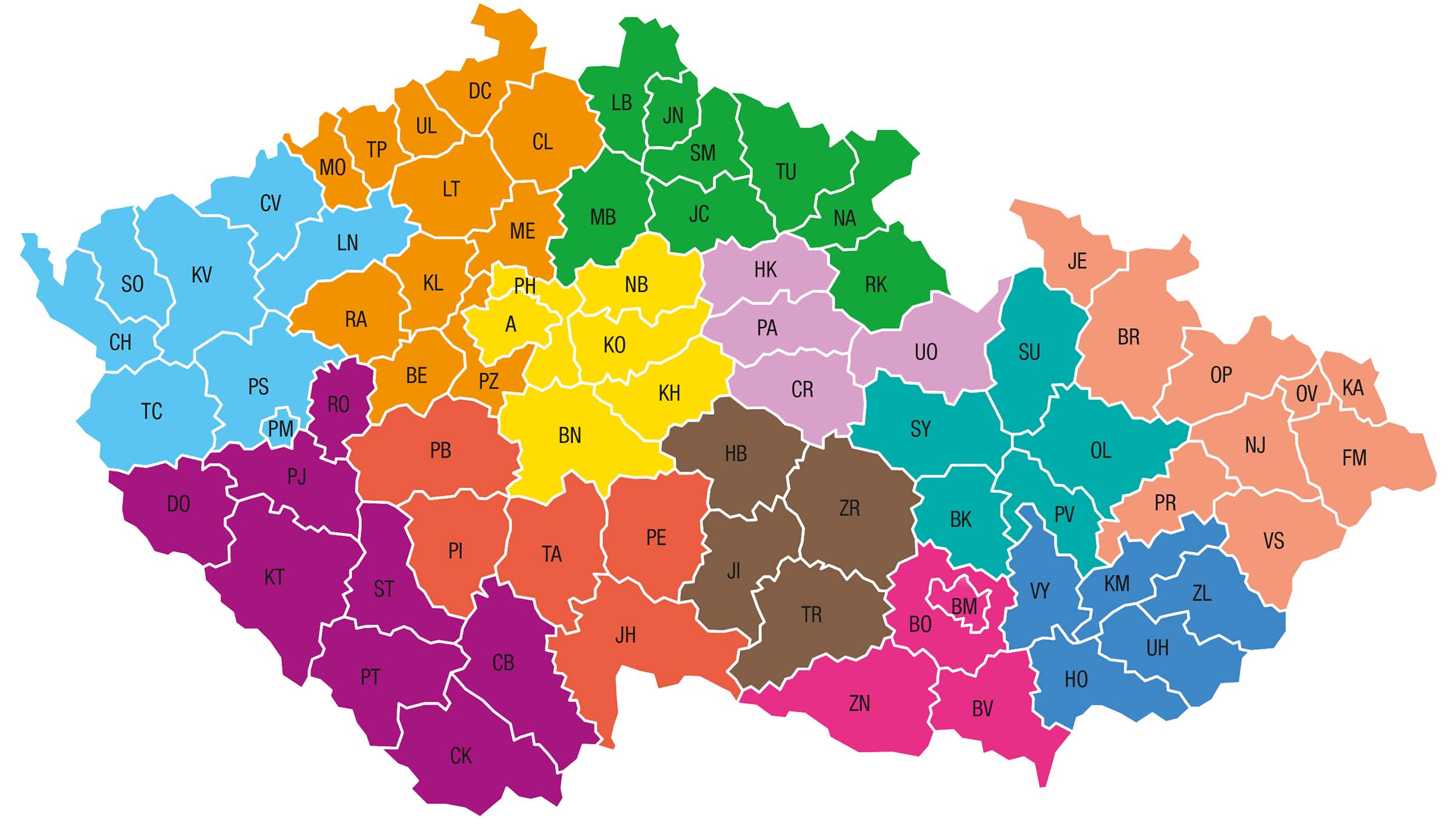 mapa regionů